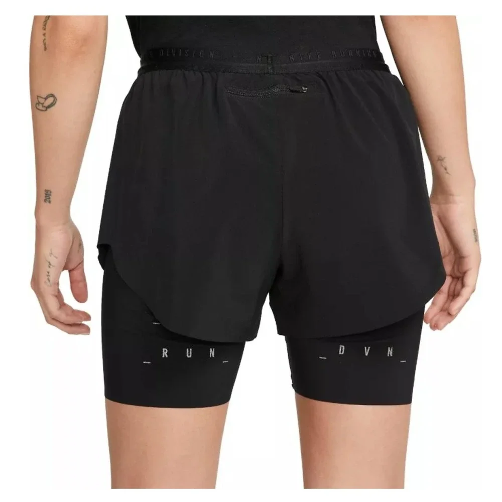 Nike Womens Dri-Fit Run Division 2in1 Running Shorts Black DM7745-010 Small